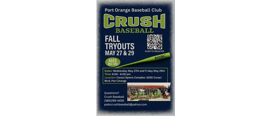 Fall 2026 POBC Crush Baseball Tryouts